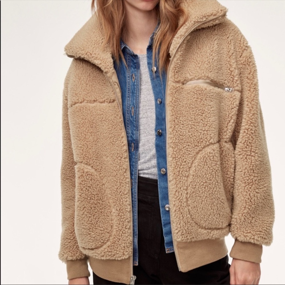 Wilfred Free Sherpa Teddy Jacket In Tan